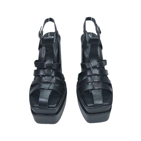 chic Morgan Buckle Platform Sandals - Size 7 - Black - Picture 2 of 9